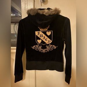 Juicy culture fake fur hood zip up !